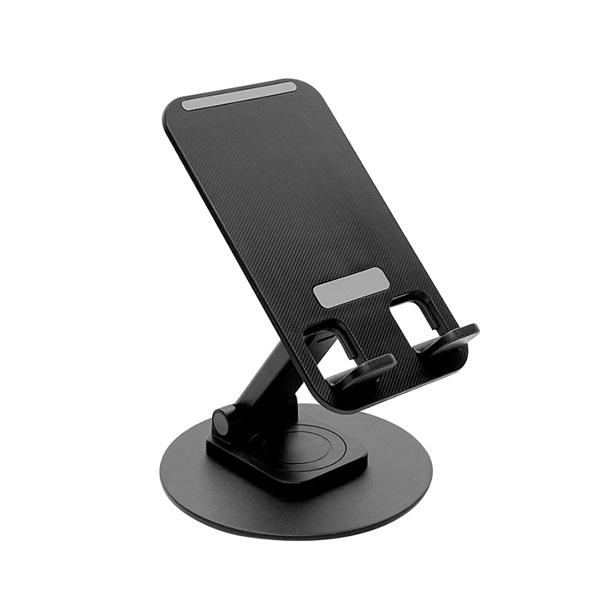 360°回転 折りたたみ式 スマホ/タブレット用 卓上スタンドホルダー