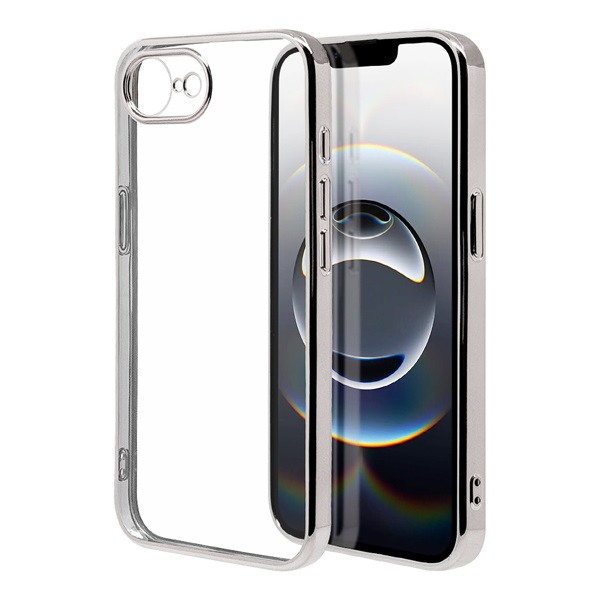 iPhone16e 極限保護TPUメタルフレームケース シルバー | イオン