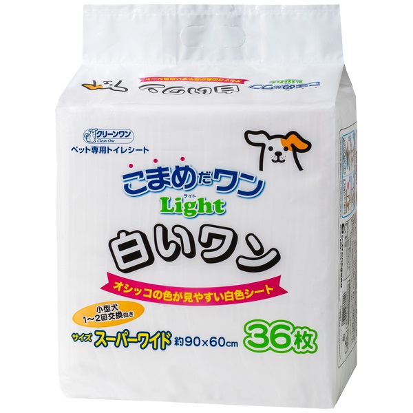 クリーンワン こまめだワン Light 白いワン スーパーワイド 36枚 Clean One シーズイシハラ(36枚)