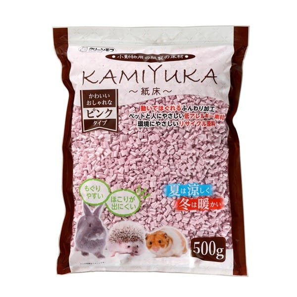クリーンモフ 小動物用床材KAMIYUKA～紙床～ ピンク 500g シーズ