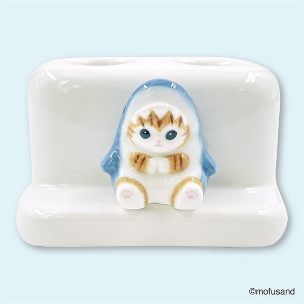 まふまふ ハート型クッション ぬいぐるみマスコット 歯ぶらしスタンド mofusand ふわふわハートにゃんこマスコット(ブルー) | mofusand