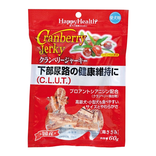 クランベリージャーキー 下部尿路の健康維持に 60g ハッピーヘルス HappyHealth アース・ペット(60g)