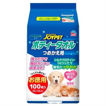 ジョイペット ボディータオル ペット用 つめかえ用 100枚 JOYPET アース・ペット