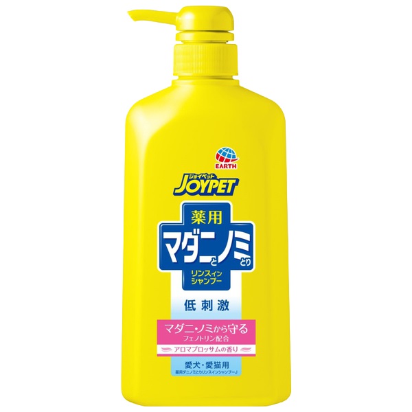 ジョイペット 薬用 マダニとノミとりシャンプー アロマブロッサムの香り ポンプ 600ml JOYPET アース・ペット 【動物用医薬部外品】(600ml)