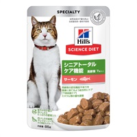 ヒルズ サイエンス・ダイエット シニアトータルケア機能 7歳以上の高齢猫用 サーモン ウェットパウチ 85g Hill's SCIENCE DIET 日本ヒルズ・コルゲート(85g)