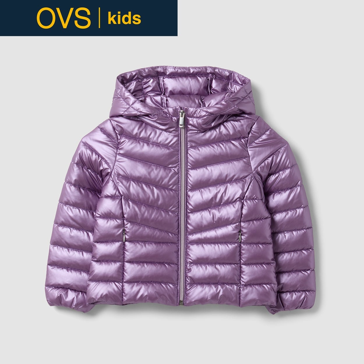 OVS KIDS(オヴィエッセ キッズ)  パープル ウルトラライト 中わたジャケット キッズ 女の子(ヒヤシンス-116cm)