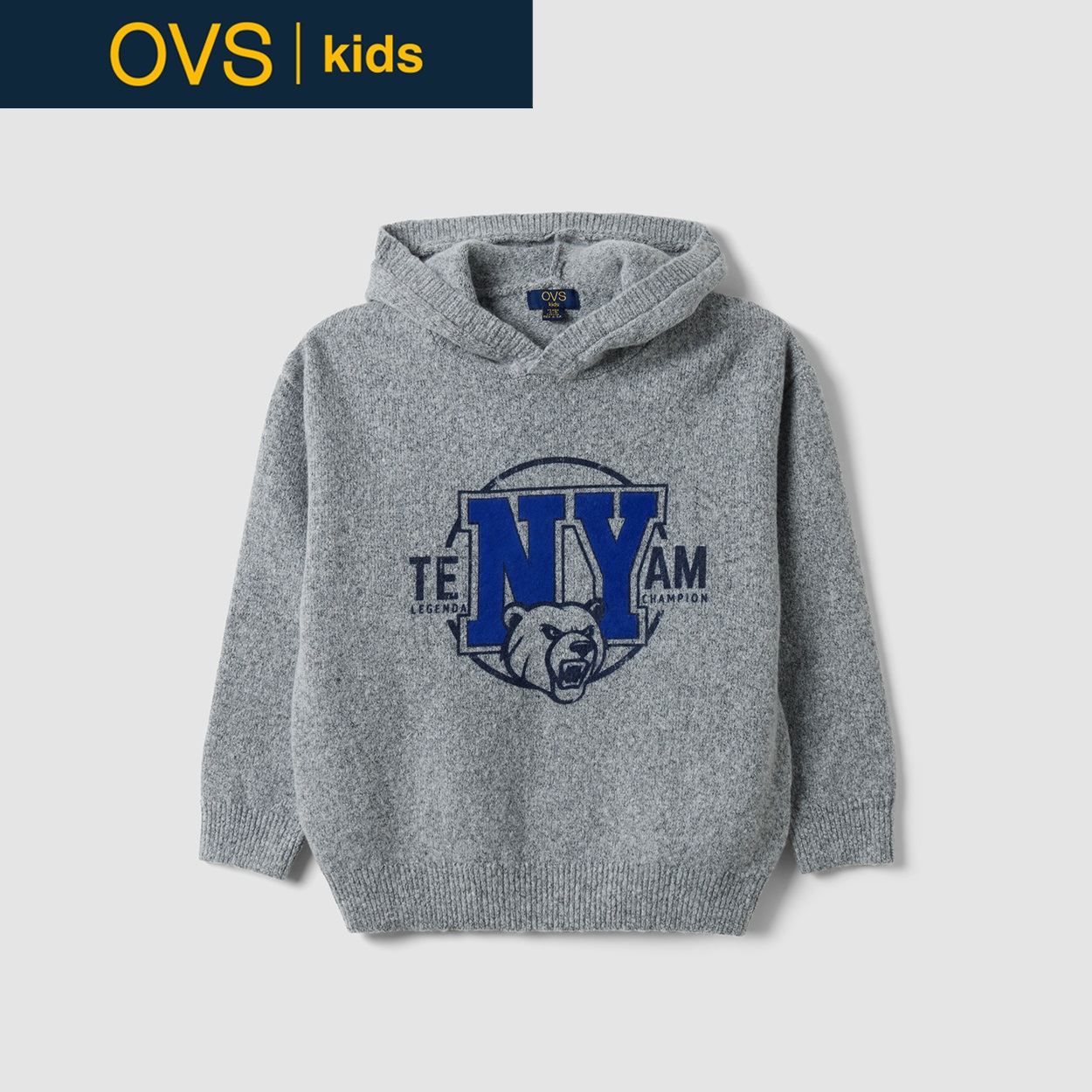 OVS KIDS(オヴィエッセ キッズ) グレーストレッチパーカー キッズ 男の子(グレーメランジ-122cm)