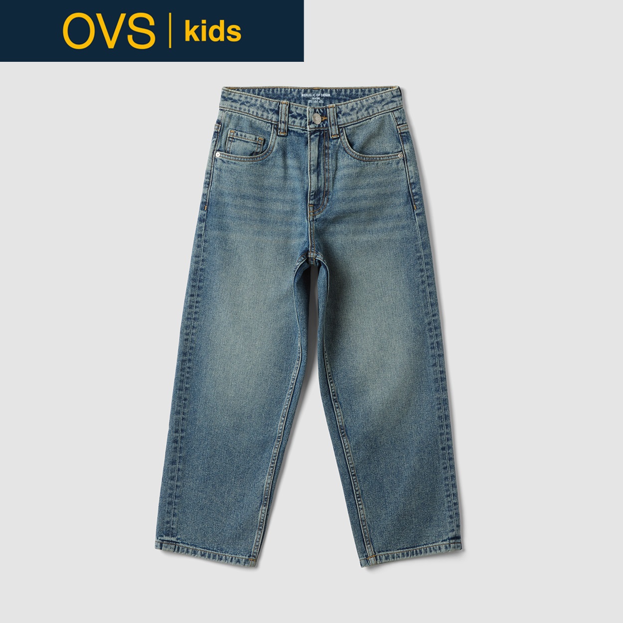 OVS KIDS(オヴィエッセ キッズ) ピュアコットンスケーターフィットデニムパンツ キッズ 男の子(ダークブルー-152cm)