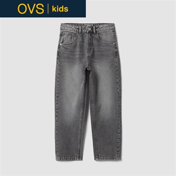OVS KIDS(オヴィエッセ キッズ) グレーピュアコットンデニムパンツ キッズ 男の子(グレー-146cm)