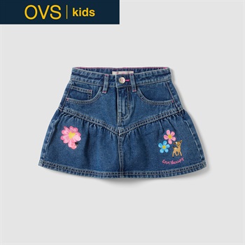 OVS KIDS(オヴィエッセ キッズ) ブルーピュアコットンスカート キッズ 女の子(ミディアムブルー-110cm)
