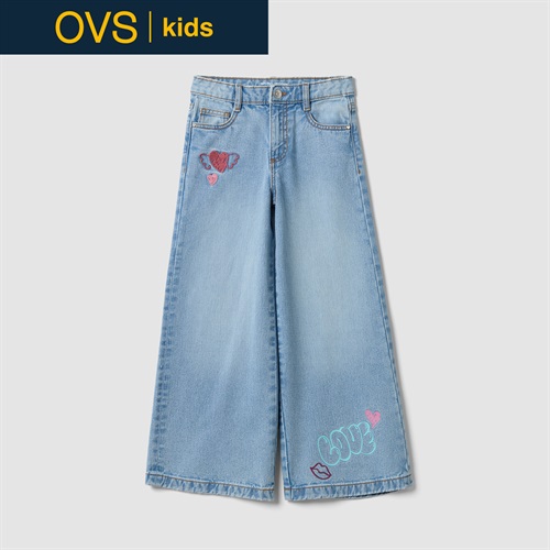 OVS KIDS(オヴィエッセ キッズ)  ピュアコットン ワイドレッグ デニムパンツ キッズ 女の子