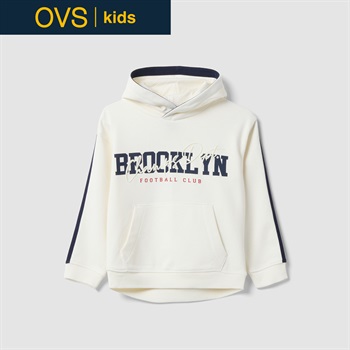 OVS KIDS(オヴィエッセ キッズ) ホワイトコットン混パーカー キッズ 男の子(スノーホワイト-104cm)
