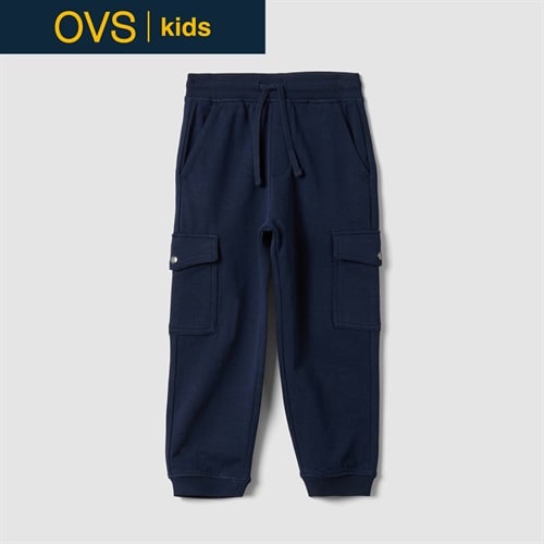 OVS KIDS(オヴィエッセ キッズ) ブルーコットン混ジョガーパンツ キッズ 男の子