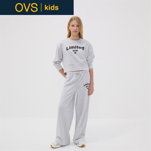 OVS KIDS(オヴィエッセ キッズ)  グレー コットンレーヨン混 キュロットフィット ジョガーパンツ キッズ 女の子