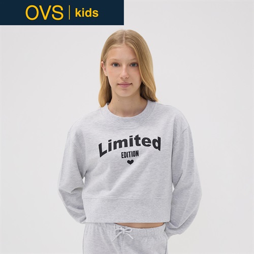 OVS KIDS(オヴィエッセ キッズ)  グレー オーガニックコットン スウェットシャツ キッズ 女の子