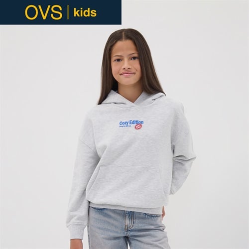OVS KIDS(オヴィエッセ キッズ)  グレー コットンレーヨン混 パーカー キッズ 女の子