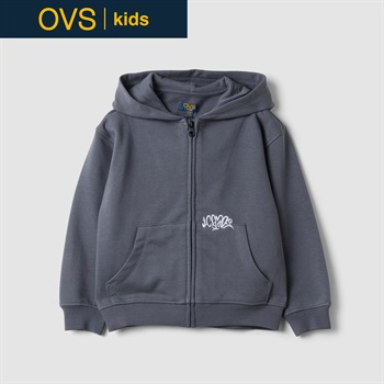 OVS KIDS(オヴィエッセ キッズ) グレーコットン混パーカー キッズ 男の子(グリザイユグレー-104cm)