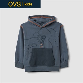 OVS KIDS(オヴィエッセ キッズ) グレーピュアコットンパーカー キッズ 男の子(グリザイユグレー-110cm)