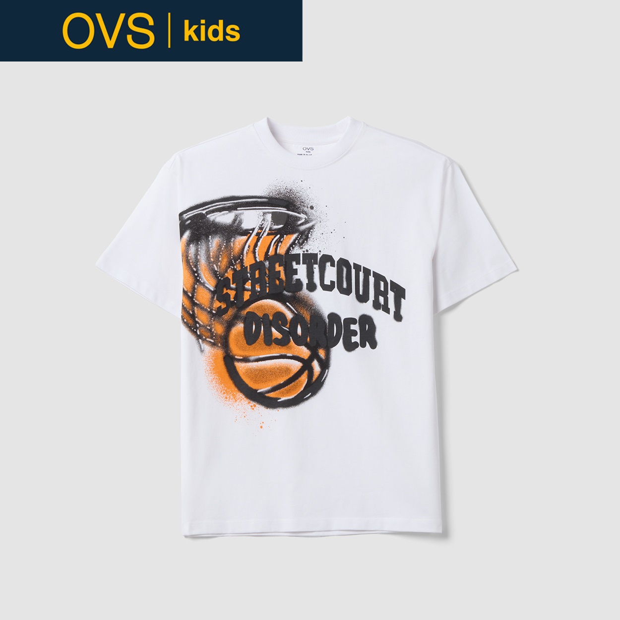 OVS KIDS(オヴィエッセ キッズ) ホワイトピュアコットンオーバーサイズTシャツ キッズ 男の子(ルーセントホワイト-164cm)