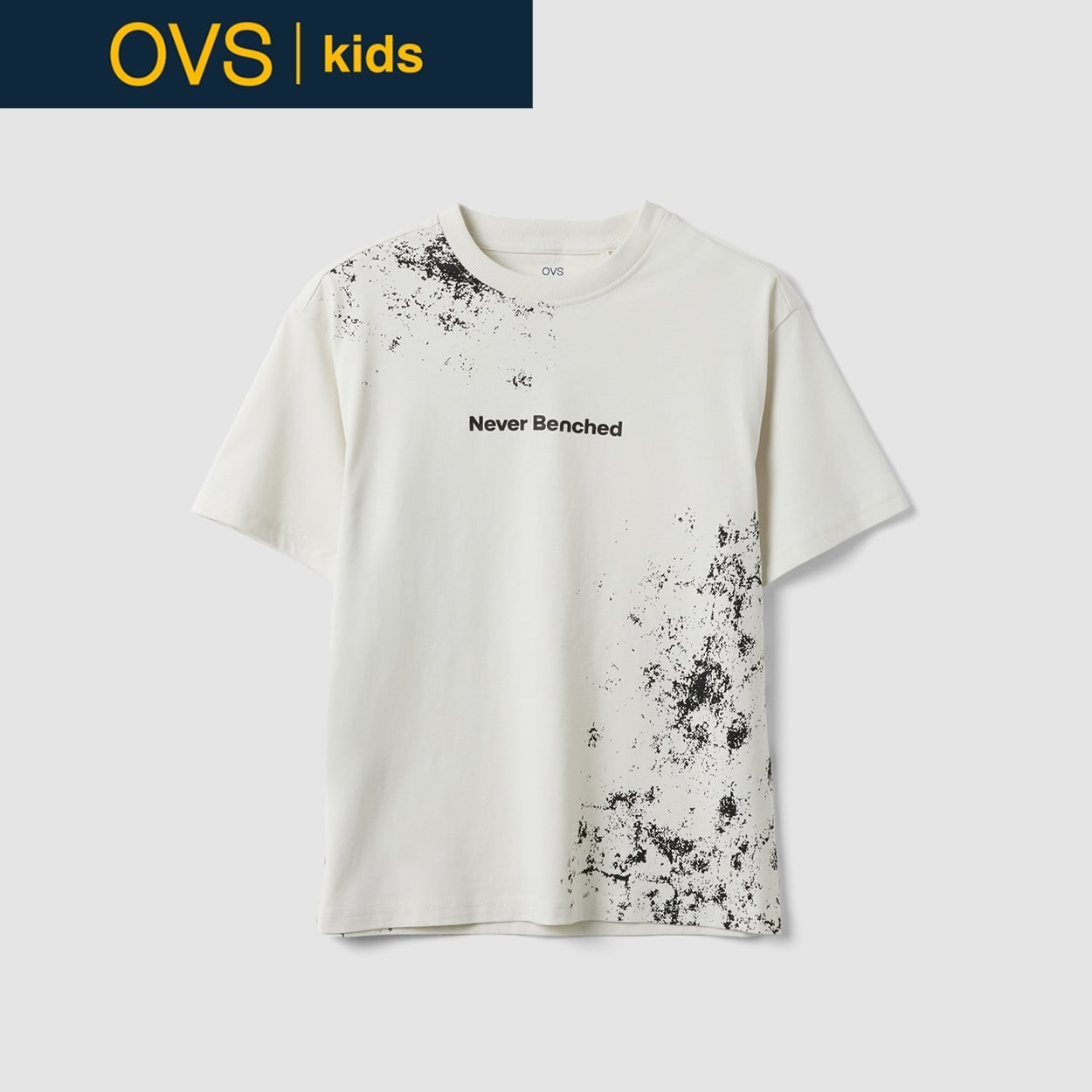 OVS KIDS(オヴィエッセ キッズ) ホワイトピュアコットンオーバーサイズTシャツ キッズ 男の子(ペールブルー-170cm)