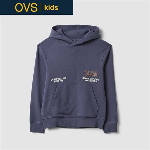 OVS KIDS(オヴィエッセ キッズ) グレーピュアコットンオーバーサイズパーカー キッズ 男の子