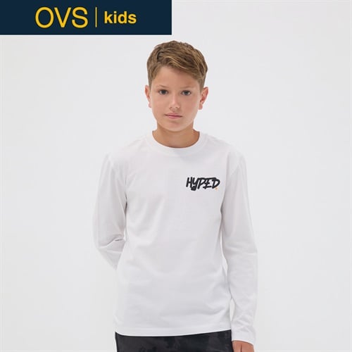 OVS KIDS(オヴィエッセ キッズ) ホワイトオーガニックコットンTシャツ キッズ 男の子