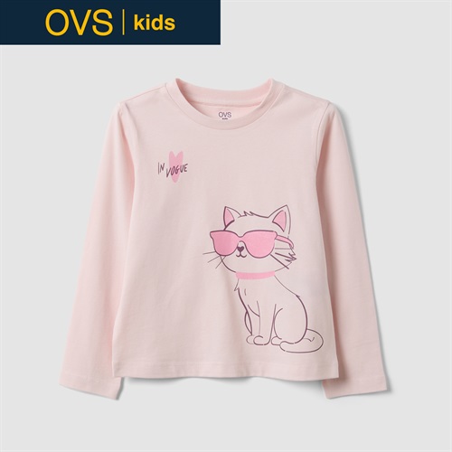 OVS KIDS(オヴィエッセ キッズ)  ピンク オーガニックコットン Tシャツ キッズ 女の子
