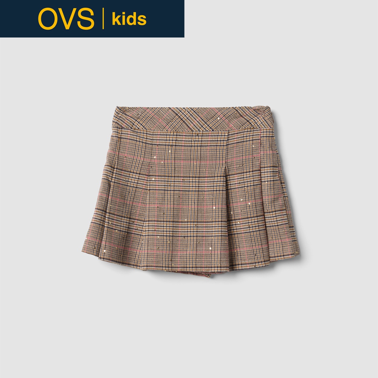 OVS KIDS(オヴィエッセ キッズ)  ブラウンチェック レーヨン混 スコート キッズ 女の子(ブラウンチェック-116cm)