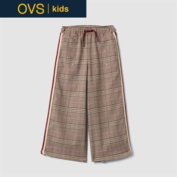 OVS KIDS(オヴィエッセ キッズ)  マルチカラーチェック レーヨン混 キュロットパンツ キッズ 女の子(ブラウンチェック-110cm)