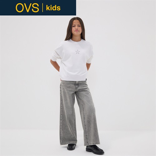 OVS KIDS(オヴィエッセ キッズ) グレーピュアコットンデニムパンツ キッズ 女の子