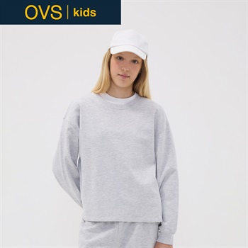 OVS KIDS(オヴィエッセ キッズ)  グレー ピュアコットン スウェットシャツ キッズ 女の子(ライトグレーメランジ-146cm)