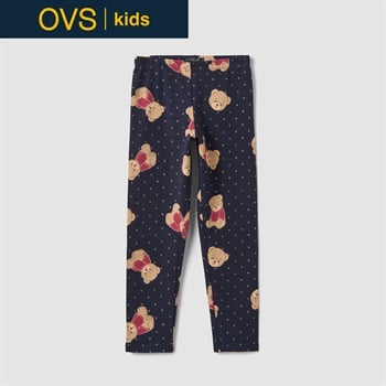 OVS KIDS(オヴィエッセ キッズ)  ブルー オーガニックコットン レギンス キッズ 女の子(バリトンブルー-104cm)