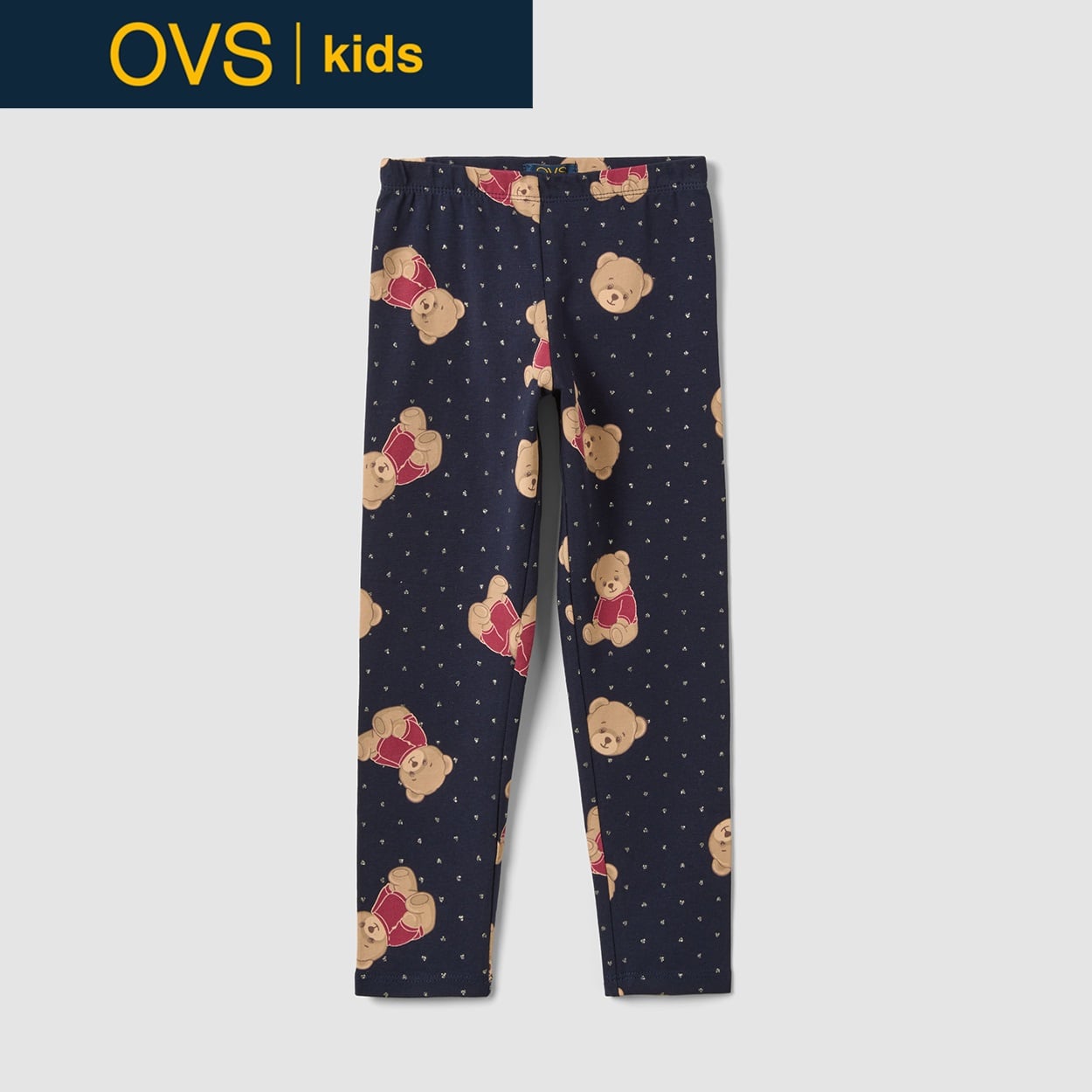 OVS KIDS(オヴィエッセ キッズ)  ブルー オーガニックコットン レギンス キッズ 女の子(バリトンブルー-110cm)