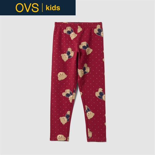 OVS KIDS(オヴィエッセ キッズ)  レッド オーガニックコットン レギンス キッズ 女の子