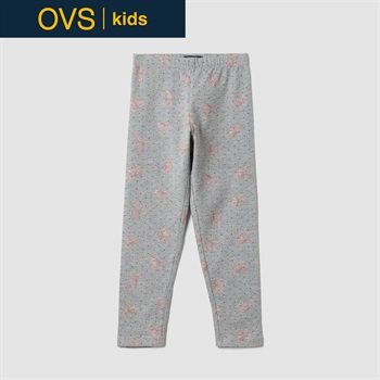 OVS KIDS(オヴィエッセ キッズ)  グレー オーガニックコットン レギンス キッズ 女の子(ライトグレーメランジ-104cm)