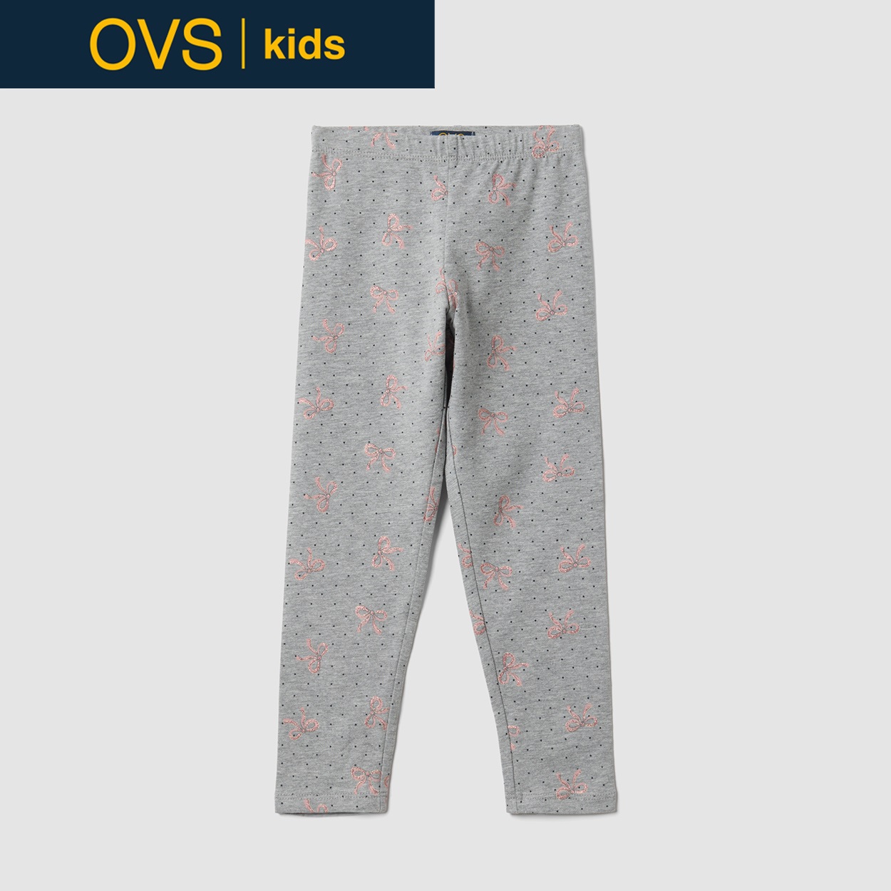 OVS KIDS(オヴィエッセ キッズ)  グレー オーガニックコットン レギンス キッズ 女の子(ライトグレーメランジ-134cm)