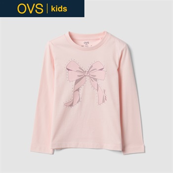 OVS KIDS(オヴィエッセ キッズ)  ピンク オーガニックコットン Tシャツ キッズ 女の子(ピンクドッグウッド-104cm)