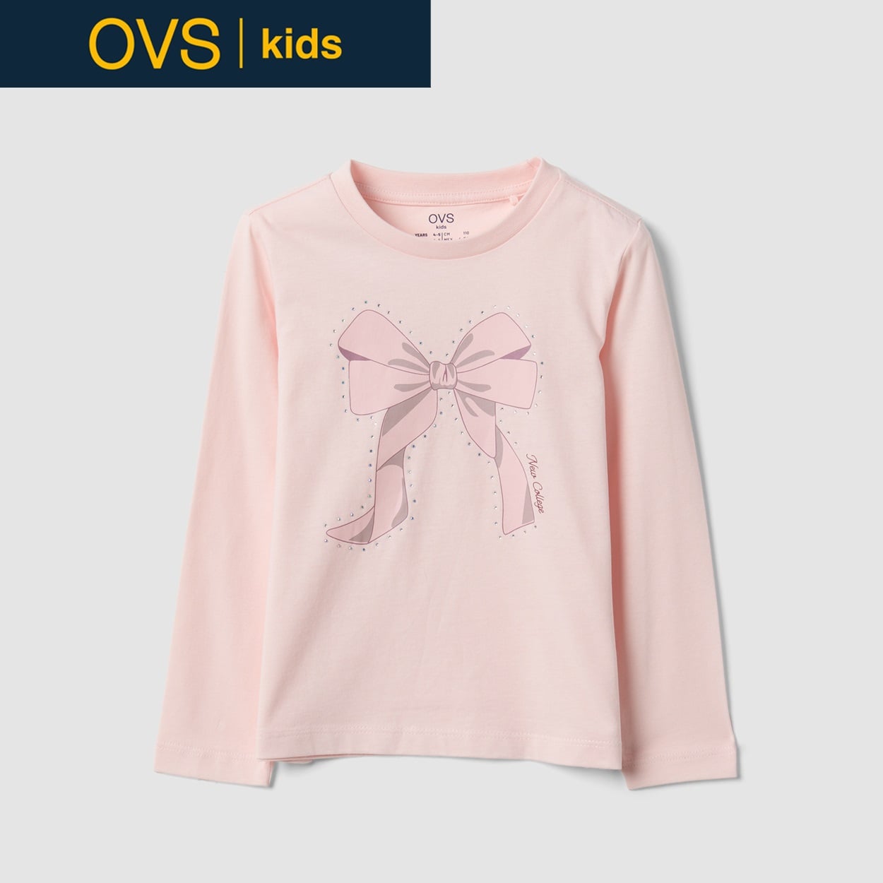 OVS KIDS(オヴィエッセ キッズ)  ピンク オーガニックコットン Tシャツ キッズ 女の子(ピンクドッグウッド-116cm)