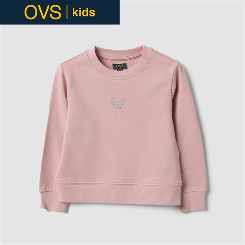 OVS KIDS(オヴィエッセ キッズ)  ピンク ピュアコットン クルーネック スウェットシャツ キッズ 女の子