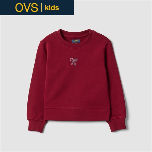 OVS KIDS(オヴィエッセ キッズ)  レッド ピュアコットン スウェットシャツ キッズ 女の子