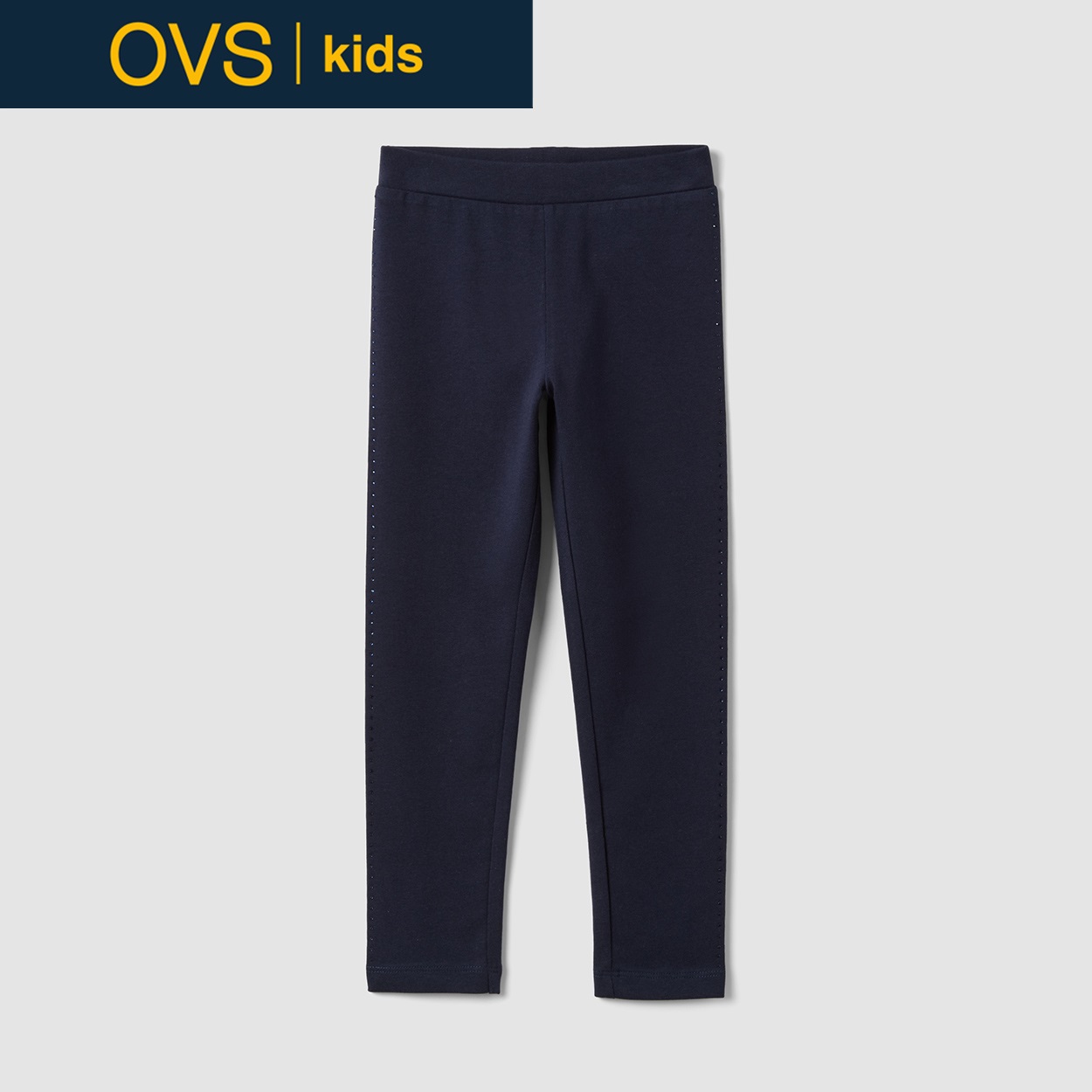 OVS KIDS(オヴィエッセ キッズ)  ブルー オーガニックコットン レギンス キッズ 女の子(バリトンブルー-110cm)