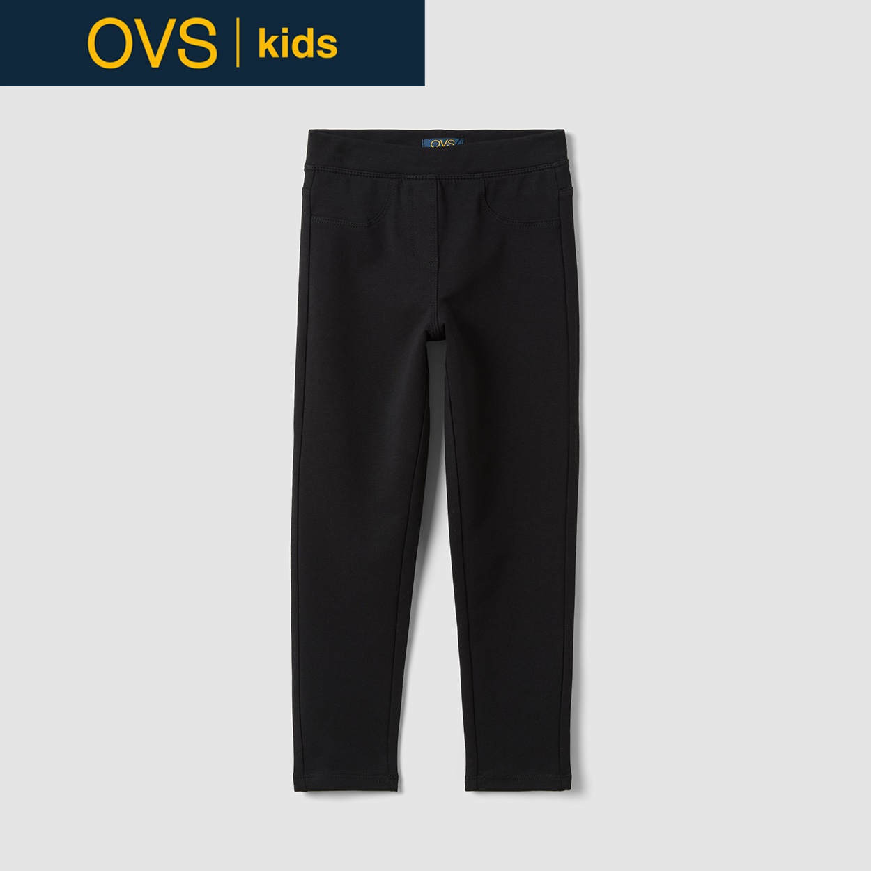 OVS KIDS(オヴィエッセ キッズ)  ブラック オーガニックコットン トレギンス キッズ 女の子(ブラックビューティー-104cm)