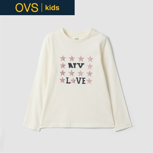 OVS KIDS(オヴィエッセ キッズ)  ホワイト オーガニックコットン Tシャツ キッズ 女の子