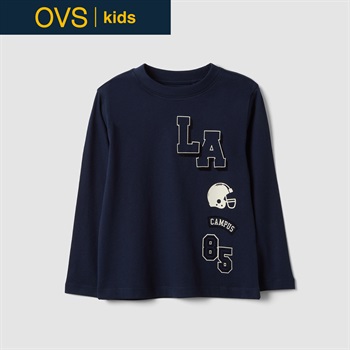 OVS KIDS(オヴィエッセ キッズ) ブルー コットンレーヨン混 Tシャツ キッズ 男の子(ムードインディゴ-110cm)