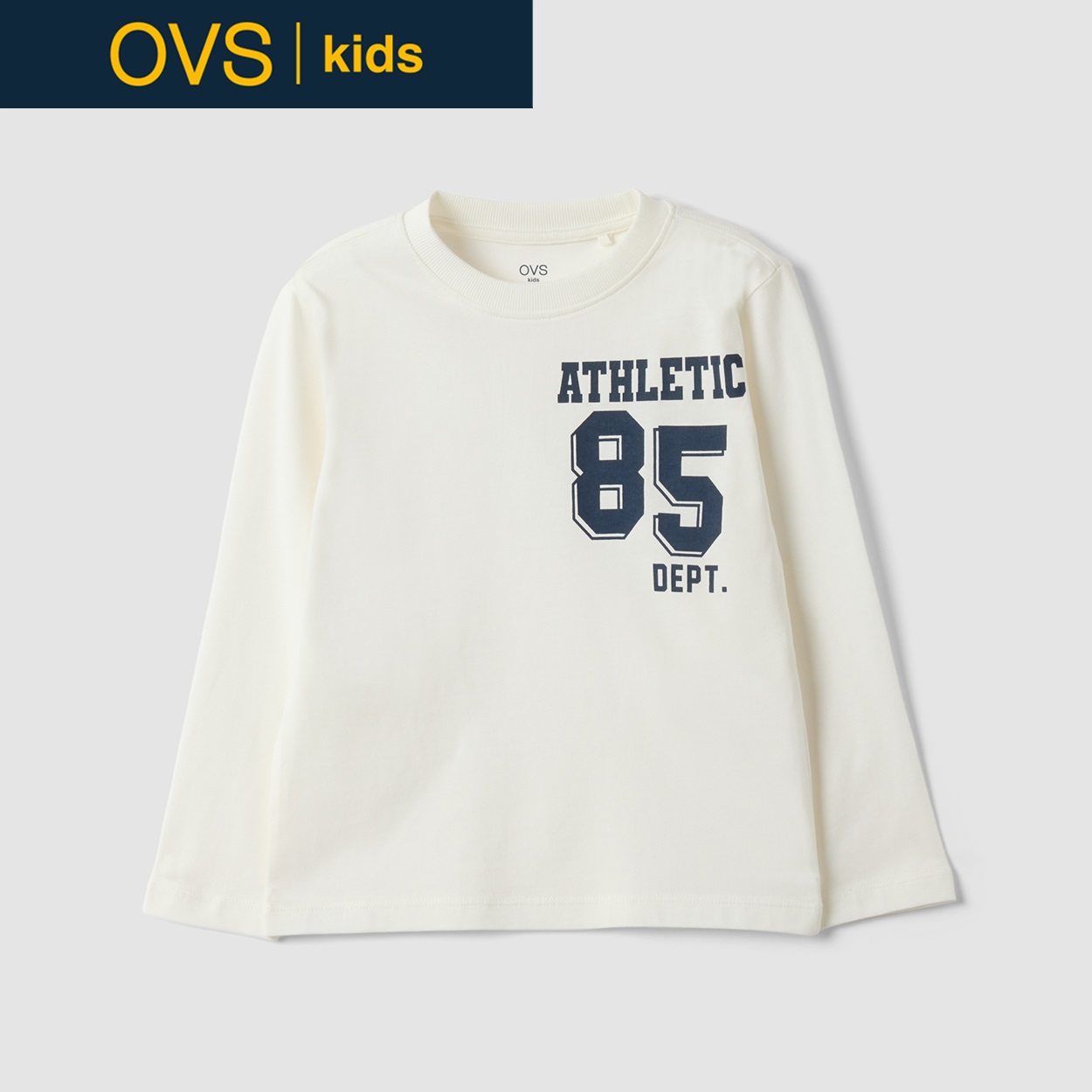 OVS KIDS(オヴィエッセ キッズ) ホワイトオーガニックコットンTシャツ キッズ 男の子(プリスティンホワイト-110cm)