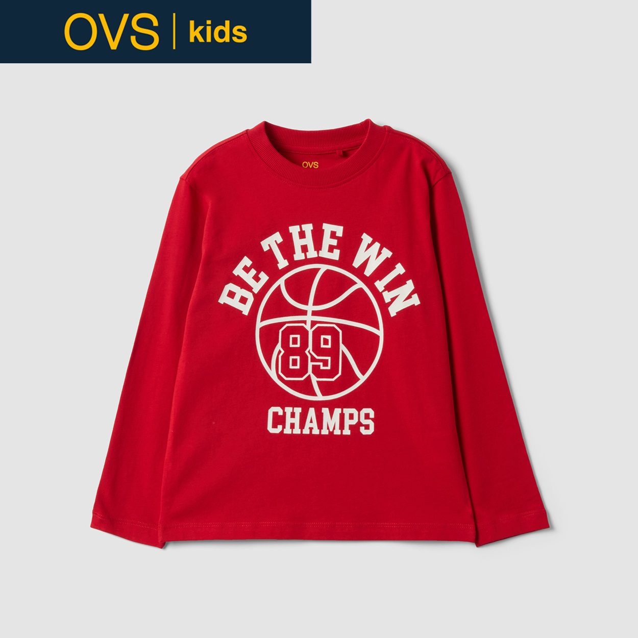 OVS KIDS(オヴィエッセ キッズ) レッドオーガニックコットンTシャツ キッズ 男の子(サンバレッド-140cm)
