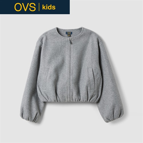OVS KIDS(オヴィエッセ キッズ)  グレー レギュラーフィット ジップアップジャケット キッズ 女の子