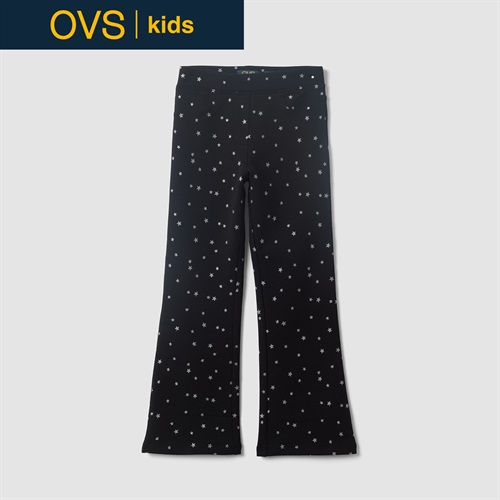 OVS KIDS(オヴィエッセ キッズ)  ブラック ストレッチコットン フレアパンツ キッズ 女の子
