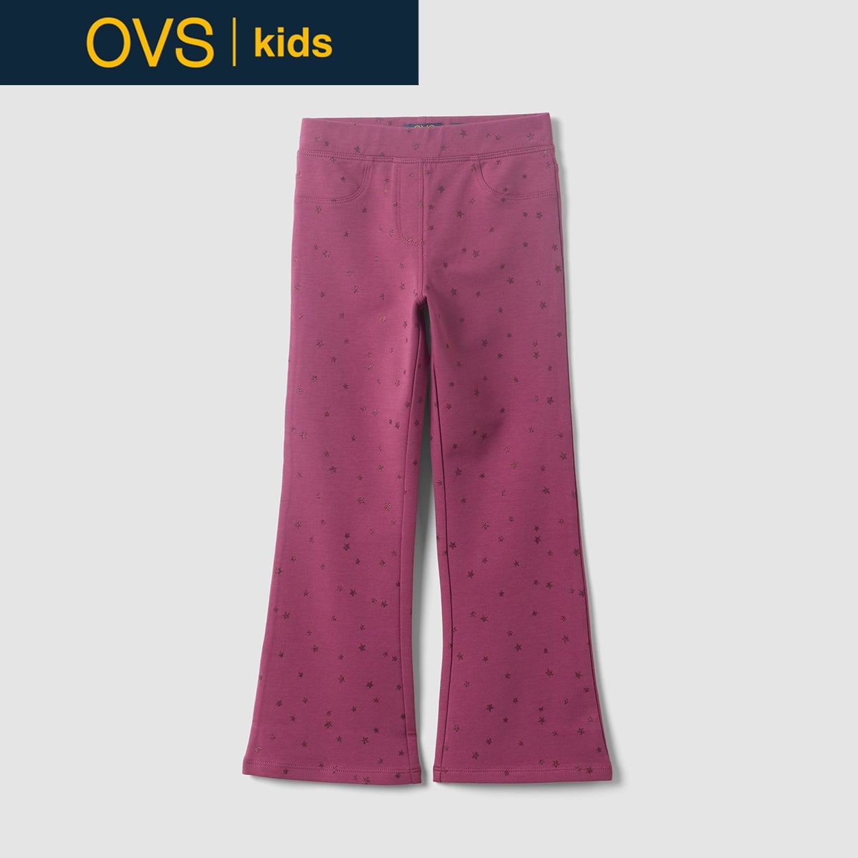 OVS KIDS(オヴィエッセ キッズ)  パープル ストレッチコットン パンツ キッズ 女の子(ダムソン-128cm)