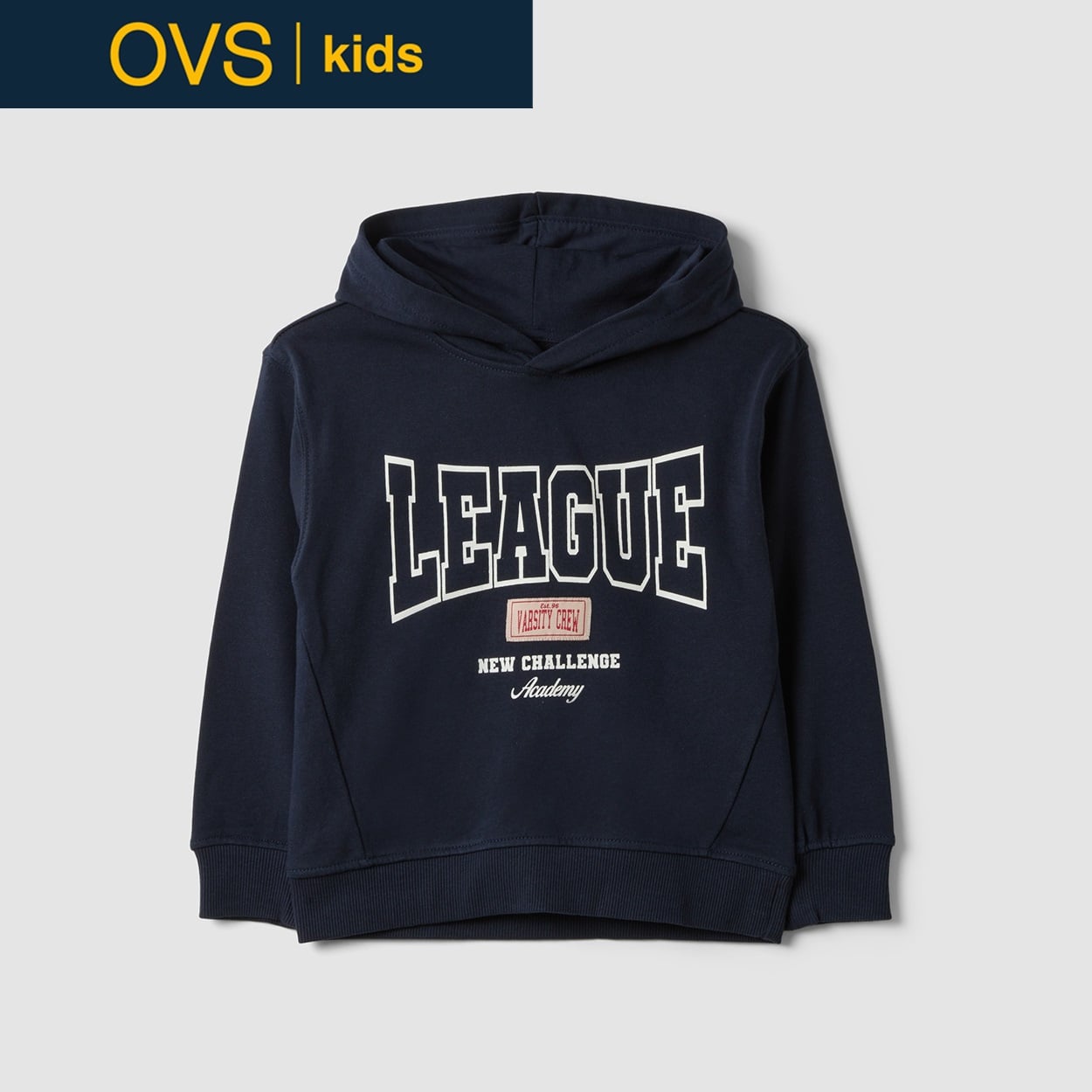 OVS KIDS(オヴィエッセ キッズ) ブルーピュアコットンパーカー キッズ 男の子(ムードインディゴ-116cm)